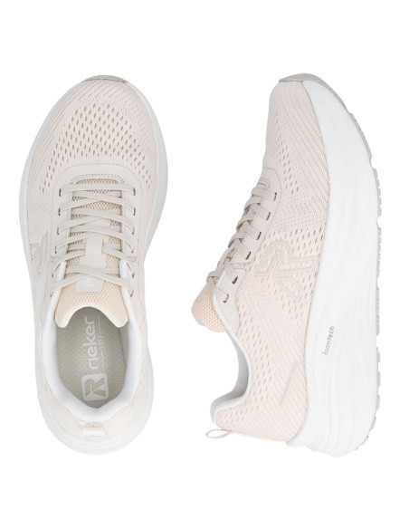 Półbuty sportowe damskie na platformie beżowe rieker w4101-60