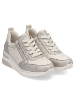 Sneakersy damskie na koturnie złote remonte rieker d2401-61 2