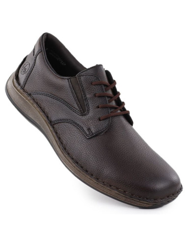 Skórzane półbuty męskie komfortowe brązowe rieker 05211-25