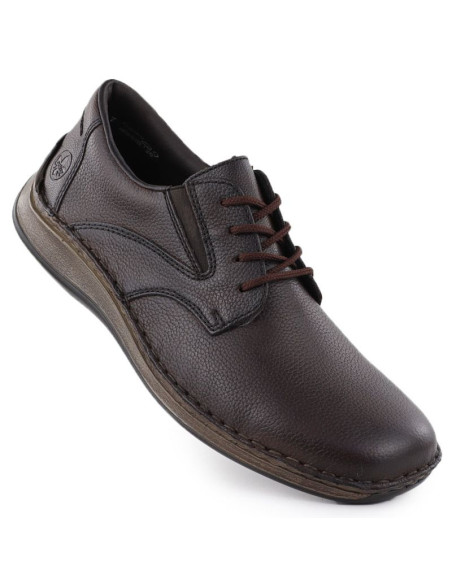 Skórzane półbuty męskie komfortowe brązowe rieker 05211-25