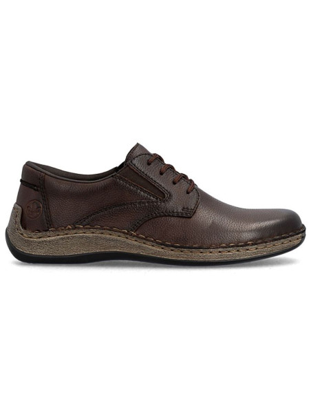 Skórzane półbuty męskie komfortowe brązowe rieker 05211-25