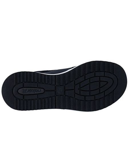 Półbuty damskie na podwyższeniu granatowe rieker  l5850-14