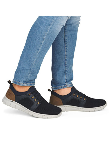 Półbuty męskie sportowe komfortowe granatowe rieker b7796-14