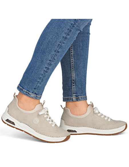 Półbuty damskie komfortowe beżowe rieker 44562-62