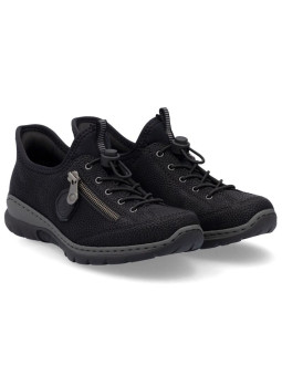 Półbuty damskie sportowe czarne rieker l32f1-00 2