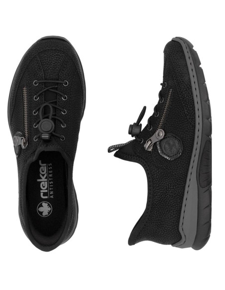 Półbuty damskie sportowe czarne rieker l32f1-00
