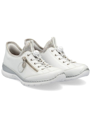 Półbuty damskie sportowe białe rieker l32f1-80