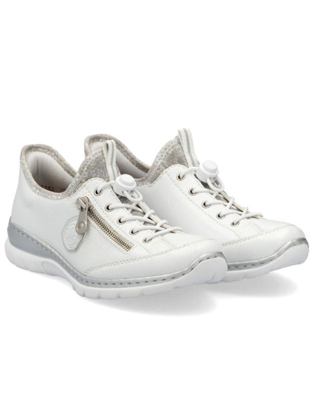 Półbuty damskie sportowe białe rieker l32f1-80