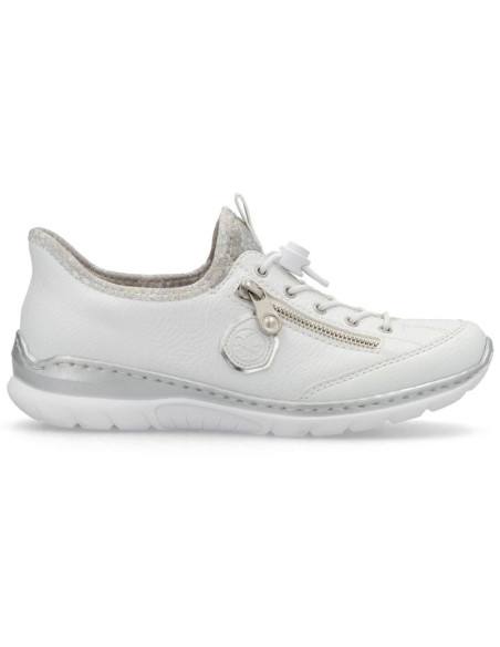 Półbuty damskie sportowe białe rieker l32f1-80