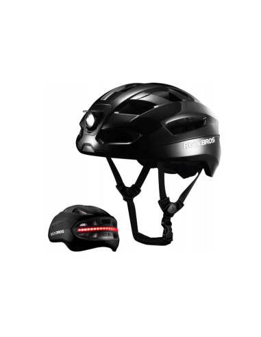 Rockbros kask rowerowy z oświetleniem czarny