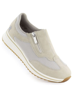 Półbuty damskie na podwyższeniu beżowe rieker l5854-62