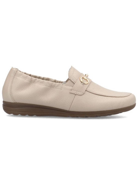 Skórzane półbuty damskie komfortowe mokasyny beżowe rieker l9354-60