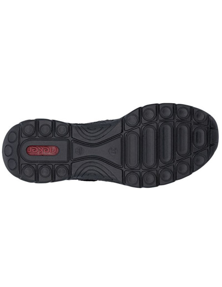 Półbuty damskie na rzep czarne rieker n4299-00