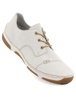 Półbuty damskie komfortowe białe rieker  55920-80