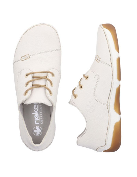 Półbuty damskie komfortowe białe rieker  55920-80