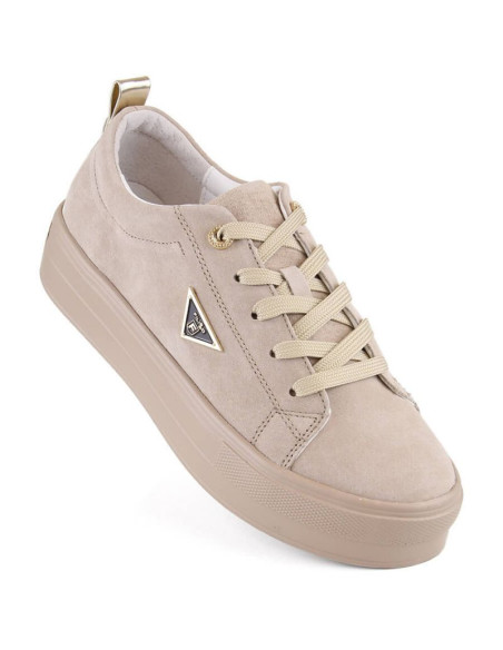 Skórzane zamszowe półbuty na platformie filippo w paw315