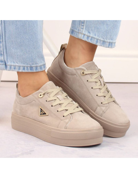 Skórzane zamszowe półbuty na platformie filippo w paw315