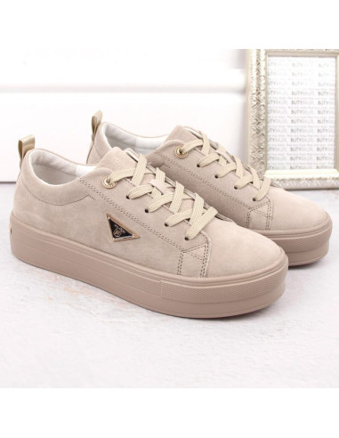 Skórzane zamszowe półbuty na platformie filippo w paw315