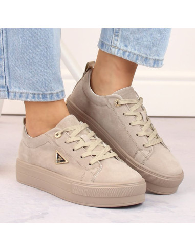 Skórzane zamszowe półbuty na platformie filippo w paw315