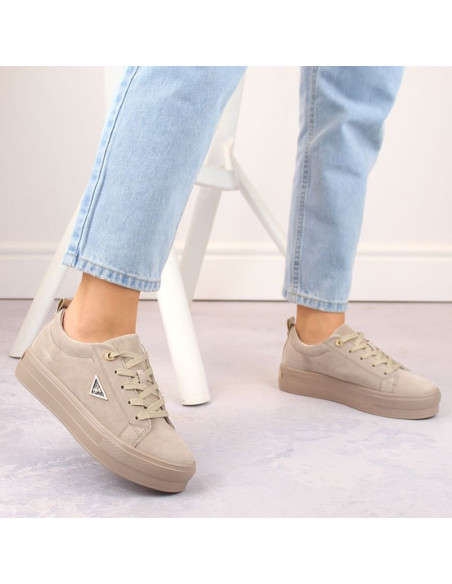 Skórzane zamszowe półbuty na platformie filippo w paw315