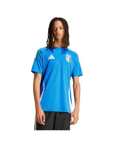 Koszulka męska adidas italy 24 home niebieska in0657