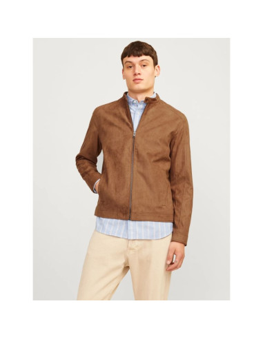 Jack&jones kurtka z syntetycznego zamszu jjedylan clean jacket noos 12261197 cognac