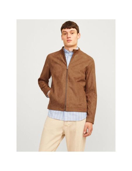 Jack&jones kurtka z syntetycznego zamszu jjedylan clean jacket noos 12261197 cognac