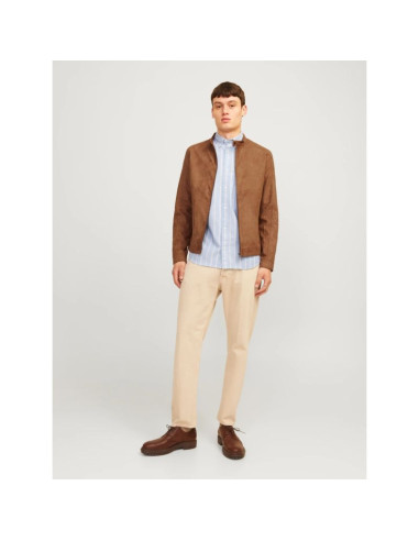 Jack&jones kurtka z syntetycznego zamszu jjedylan clean jacket noos 12261197 cognac