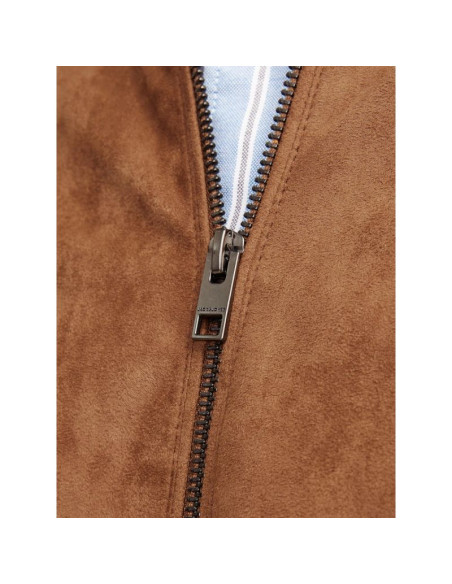 Jack&jones kurtka z syntetycznego zamszu jjedylan clean jacket noos 12261197 cognac