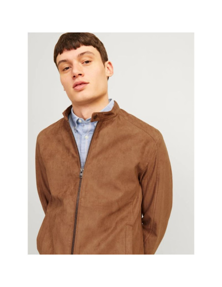 Jack&jones kurtka z syntetycznego zamszu jjedylan clean jacket noos 12261197 cognac