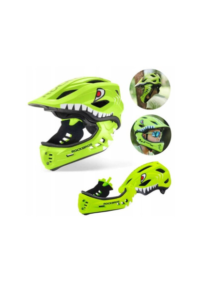 Rockbros kask rowerowy dziecięcy zielony s 48-52cm