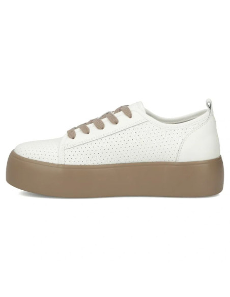 Skórzane półbuty damskie sportowe creepersy białe filippo dp6116