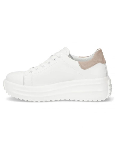 Skórzane półbuty damskie na platformie białe filippo dp6739