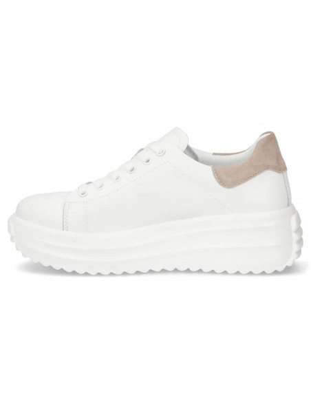 Skórzane półbuty damskie na platformie białe filippo dp6739