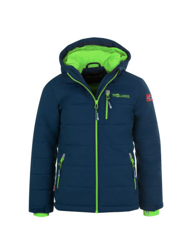 Kurtka narciarska dziecięca trollkids kids hemsedal snow jacket xt navy z odblaskami granatowa (513-100)
