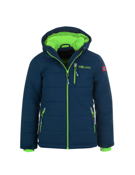 Kurtka narciarska dziecięca trollkids kids hemsedal snow jacket xt navy z odblaskami granatowa (513-100)