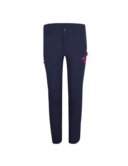 Spodnie zapinane na zamek dziecięce dla chłopca/dziewczynki trollkids kids kjerag zip-off pants navy/magenta (177-114)