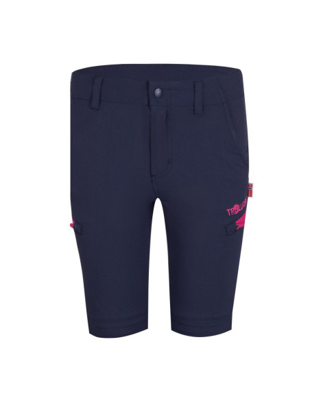 Spodnie zapinane na zamek dziecięce dla chłopca/dziewczynki trollkids kids kjerag zip-off pants navy/magenta (177-114)