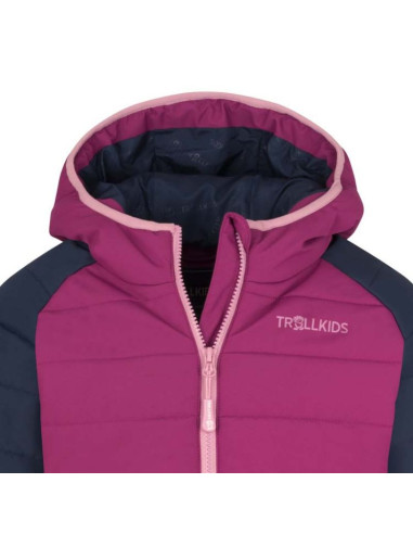 Kurtka ocieplana dziecięca trollkids kids hafjell snow jacket pro z kapturem woodoodporna różowa (514-182)