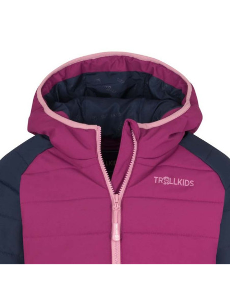 Kurtka ocieplana dziecięca trollkids kids hafjell snow jacket pro z kapturem woodoodporna różowa (514-182)