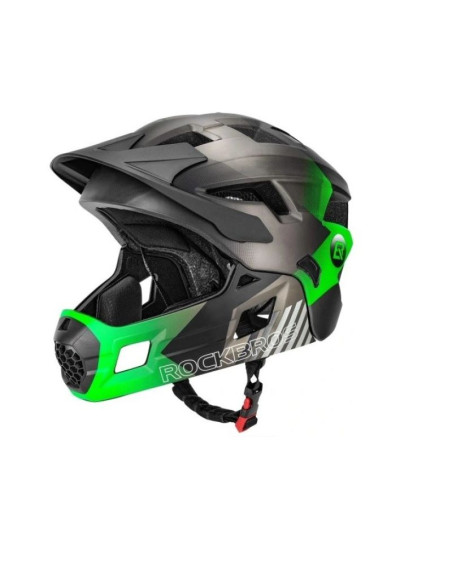 Rockbros dziecięcy kask z osłoną 54-57cm zielony