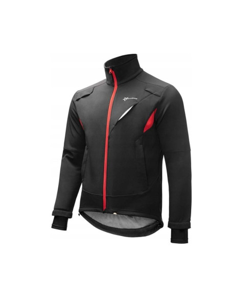 Rockbros zimowa kurtka rowerowa czarna 3xl
