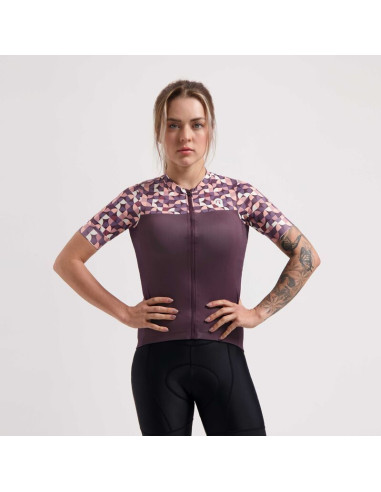 Rogelli koszulka essential graphic bordo-koral xs