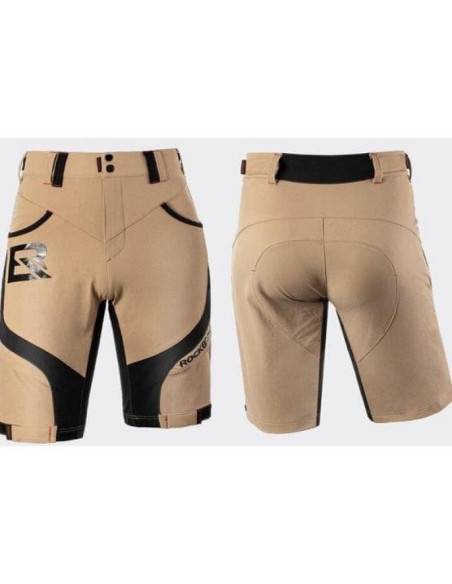 Rockbros spodenki rowerowe męskie 2w1 beżowe 2xl