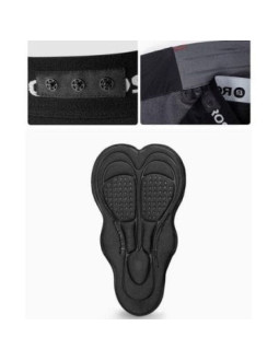 Rockbros spodenki rowerowe męskie 2w1 szare 2xl 2