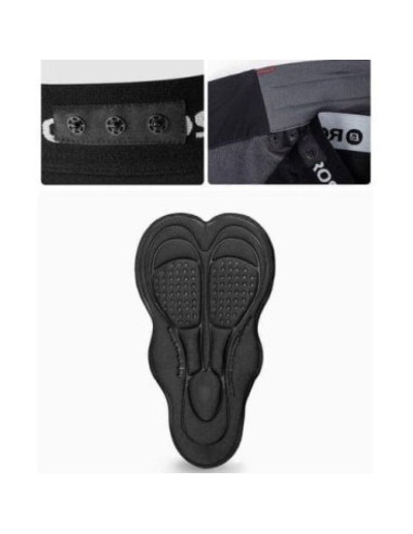 Rockbros spodenki rowerowe męskie 2w1 szare 2xl