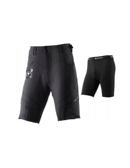 Rockbros spodenki rowerowe męskie 2w1 czarne 3xl