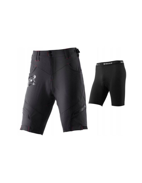 Rockbros spodenki rowerowe męskie 2w1 czarne 3xl