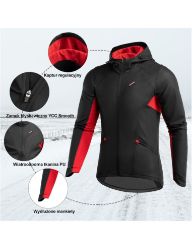 Rockbros sportowa kurtka zimowa unisex czarna m