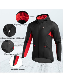 Rockbros sportowa kurtka zimowa unisex czarna 4xl 2